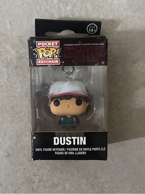 Funko Pocket Pop! Dustin Keychain - Yellow and Pink Box